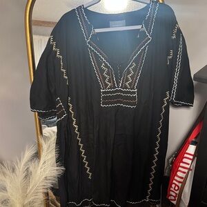 Anthropologie Black Tunic with White Accents